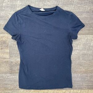 Garage navy blue fitted T-shirt top size small S B136